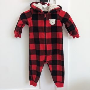✨4 for 12 Carter's Baby Fleece Hooded Jumpsuit Size 6 Months